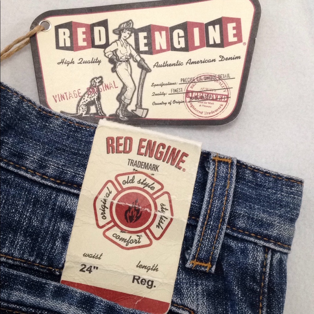NEW Women Jeans 24 Reg Distressed Denim Vintage Fit Old Style Red Engine USAmade - Picture 3 of 10